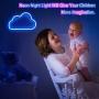 Cloud Neon Light Signs - Blue LED Neon Sign Wall Lamp Powered by 3 AA Battery/USB Charging LED Night Light Sign for Bedroom, Kids Room, Christmas, Wedding, Birthday Party Decor