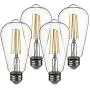 Yueximei ST64 Dusk to Dawn Light Sensor LED Bulb, Filament Lamp, 6W 60W Equivalent, E26 5000K, 650 Lumens, Auto On/Off, Indoor Outdoor Lighting Lamp for Porch, Garage, 4 Pack Yueximei ST64 Dusk to Dawn Light Sensor LED Bulb, Filament Lamp, 6W 60W Equivalent, E26 5000K, 650 Lumens, Auto On/Off, Indoor Outdoor Lighting Lamp for Porch, Garage, 4 Pack