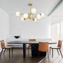 Frosted Glass Sputnik Chandelier,Industrial Pendant Light Fixture for Kitchen Dining Room Living Room Home Ceiling Light Creative Branches During Lamp