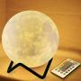 RENOOK 3.15'' Moon Lamp for Kids with Metal Stand, Timer Remote Control, 16 Colors 5 Brightness, Night Light