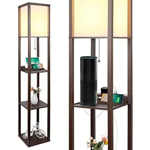 3-in-1 Shelf Floor Lamp with 2 Fast Charging USB Ports and 1 Power Outlet, 3-Tiered LED Shelf Floor Lamp, Shelf & Storage & LED Floor Lamp Combination, Modern Standing Light for Living Room, Bedroom 3-in-1 Shelf Floor Lamp with 2 Fast Charging USB Ports and 1 Power Outlet, 3-Tiered LED Shelf Floor Lamp, Shelf & Storage & LED Floor Lamp Combination, Modern Standing Light for Living Room, Bedroom
