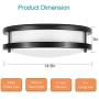 Drosbey 50W LED Flush Mount Ceiling Light Fixture, Ceiling Lights for Kitchen, Bedroom, Bathroom, Garage, Dimmable, 14.5 inch, Super Bright 5000 Lumens, 5000K Daylight White