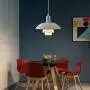 TFCFL Modern Pendant Light, 15'' PH 4/3 Aluminum Mini Suspension Chandelier Umbrellas Ceiling Hanging Lights for Dining Room Living Room Kitchen Restaurant (White)