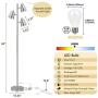 QiMH Floor Lamps for Living Room,65''Tall Reading Standing Lamp with Adjustable Arms, Modern Floor Lamps for Bedrooms with 3 Light Bulbs (Silver)