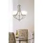 Milbury Satin Nickel Chandelier 24'' Wide Modern White Glass 5-Light Fixture for Dining Room House Foyer Kitchen Island Entryway Bedroom Living Room - Possini Euro Design