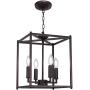 Sivilynus 4 Lights Chandeliers Black Foyer Lighting Farmhouse Pendant Light Fixture Industrial Style Lighting Mid Century Ceiling Light Fixture for Entryway,Hallway and Dining Room Foyer