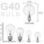 NIOSTA 25 Ft White Wire Outdoor Patio String Lights with 25 Clear G40 Bulbs for Indoor/Outdoor Home Wedding Party Tent Bistro Cafe Deck Pergola