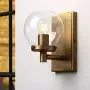 Pathson Vintage Wall Sconce, Industrial Bathroom Vanity Light with Globe Glass, Indoor Wall Lamp Fixtures for Hallway Kitchen Bedroom