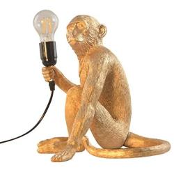 Monkey Table Lamp, LongTN LED Modern Desk Vintage Light, Resin Sitting Monkey Lighting Fixture for Living Room, Bedroom, Office, College Dorm,Bellhop