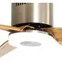 Indoor Ceiling Fan Light Fixtures - FINXIN Brushed Nickel Remote LED 52 Ceiling Fans For Bedroom,Living Room,Dining Room Including Motor,3-Blades,Remote Switch (Brushed Nickel)