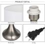 Modern Bedside Table Lamps, Desk Lamps Brushed Nickel Nightstand Lamps with White Fabric Shades for Living Room Family Bedroom Bedside Office(Set of 2) Modern Bedside Table Lamps, Desk Lamps Brushed Nickel Nightstand Lamps with White Fabric Shades for Living Room Family Bedroom Bedside Office(Set of 2)