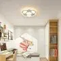LITFAD Soccer-Patterned 20.47'' Wide Dimmable LED Ceiling Light Fixture in White for Boys Bedroom,Kids Room,Children Bedroom
