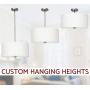 Kira Home Pearl 18'' Modern 3-Light Large Drum Pendant Chandelier, White Textured Shade + Glass Diffuser, Adjustable Height, LED Compatible, Brushed Nickel Finish