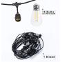 Outdoor Linkable 48ft led Heavy-Duty String Light with 15+1(Spare) 2W Energy-Saving PC Shatterproof Bulbs 3000K Warmwhite for Patio Garden Backyard Porch