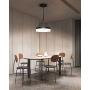 Modern Black LED Chandelier with Hanging Pendant Lighting Ceiling Light Fixtures for Living Room Dining Room Kitchen Island Bedroom (11.8 Inches) - Cool Light, 6000 K, 20W, 2400lms