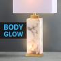 JONATHAN Y JYL6201A Elizabeth 27.5'' Alabaster LED Lamp Coastal,Contemporary,Transitional for Bedroom, Living Room, Office, College Dorm, Coffee Table, Bookcase, White/Gold Leaf