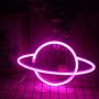 Wanxing Planet Neon Signs Led Neon Wall Sign Pink Neon Lights USB/Battery Hanging Neon Light for Bedroom Kids Room Hotel Shop Restaurant Game Office Wall Art Decoration Sign Party Supply Gift(Pink)