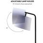 CO-Z Modern Contemporary Floor Lamp , Sleek Grey Fabric Shade & Sturdy Black Framework, Accent Standing Lamp for Bedroom, Office, Living Room or Hallway