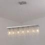 TFCFL Modern Crystal Rectangular Chandelier LED Tassels Linear Ceiling Light Fixture for Dining Room Kitchen Island Bedroom, Waterfall Crystal Chandelier, 32'' x 8'' x 16''