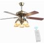Indoor Ceiling Fan Light Fixtures - FINXIN New Bronze Remote LED 52 Ceiling Fans For Bedroom,Living Room,Dining Room Including Motor,5-Light,5-Blades,Remote Switch (New Bronze)