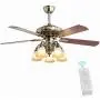 Indoor Ceiling Fan Light Fixtures - FINXIN New Bronze Remote LED 52 Ceiling Fans For Bedroom,Living Room,Dining Room Including Motor,5-Light,5-Blades,Remote Switch (New Bronze)