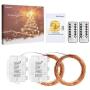 Koopower 2 Pack 36ft 100LEDs Fairy Lights Battery Operated String Lights 8 Mode Copper String Lights for Bedroom, Garden, Easter, Xmax Festival Decoration Warm White (Remote and Timer)