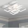 Leniure White Square LED Light Ceiling Lamp Chandelier Lighting Fixture 18'' Wide 18'' Deep 6'' High, Dimmiable