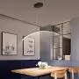 LAKIQ Modern Linear LED Hanging Chandelier Light Fixture Dining Room Ultra-Thin Acrylic LED Pendant Lighting for Kitchen Island Dining Table Living Room(Black,Warm Light)