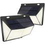 Solar Lights Outdoor 288 LED, Solar Powered Motion Sensor Security Light Outdoor with 300° Lighting Angle IP65 Waterproof Hanging Solar Light for Pathway Garden Fence Walkway (2 Pack/ 3 Modes)