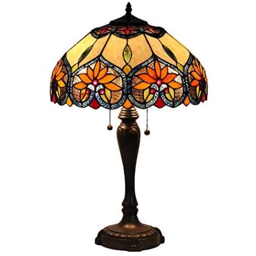 Tiffany Table Lamp 16 Inches Classical Baroque Stained Glass Desk Lamp Home Decoration Living Room Table Lamp (16 Inch)