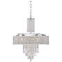Crystal Cascade Chrome Drum Pendant Chandelier 19 1/2'' Wide Modern Halogen 9-Light Fixture for Dining Room House Foyer Kitchen Island Entryway Bedroom Living Room - Vienna Full Spectrum