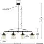 Globe Electric 65382 Nate 4-Light Pendant, Oil Rubbed Bronze, Clear Glass Shades