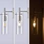 KRASTY Modern Metal Wall Sconce Hradwired Wall Light Fixtures Clear Glass Wall Sconces, Wall Lamp for Living Room Bedroom Bathroom Hallway (Silver) KRASTY Modern Metal Wall Sconce Hradwired Wall Light Fixtures Clear Glass Wall Sconces, Wall Lamp for Living Room Bedroom Bathroom Hallway (Silver)