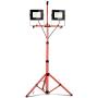 Led Work Light 10000 Lumen 5000K led Work Light with Stand Dual Head Work Light Adjustable Metal telescoping Tripod Stand Work Lights IP65 Waterproof