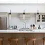 Lumxa LED Mini-Pendant Light - Modern Matte Black Hanging Mini-Pendant Light Fixture with Matte Black and Bubble Glass Led Pendant Lighting Kit for Kitchen and Dining Room(No Bulb Required)