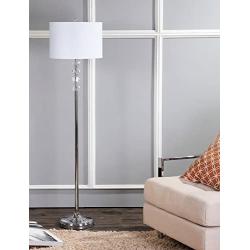 JONATHAN Y JYL2028A Aubrey 59.5'' Crystal/Metal LED Floor Lamp Contemporary,Glam,Transitional for Bedrooms, Living Room, Office, Reading, Clear/Chrome