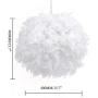 Waneway Feather Lamp Shade for Ceiling Pendant Light, Lampshade for Table Lamp and Floor Lamp for Living Room, Bedroom, Wedding or Party Decoration, Diameter 15.7 inches, White