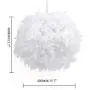 Waneway Feather Lamp Shade for Ceiling Pendant Light, Lampshade for Table Lamp and Floor Lamp for Living Room, Bedroom, Wedding or Party Decoration, Diameter 15.7 inches, White