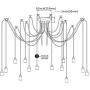 LAMPUNDIT 14-Light Chandelier, Adjustable DIY Ceiling Spider Pendant Lighting, Industrial Hanging Light Fixture (Each with 6ft Wire)