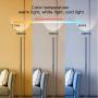 Zglon LED Floor Lamp，Super Bright RGBCW 25w Smart WiFi Color Changing Floor Lamp, Dimmable Torchiere，Compatible with Alexa & Google Home for Reading，livingroom，Bedroom，Black