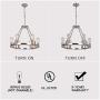 OSAIRUOS Wagon Wheel Vintage 6 Lights Nickel Kitchen Island Rustic Pendant Chandelier Farmhouse Rod Iron Chandeliers Ceiling Light Fixture for Dining Living Room Cafe Hallways W22 (Bulbs Included)