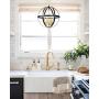 Lika 4-Light Chandeliers 15.8'' Rustic Farmhouse Pendant Light with Industrial Metal Spherical Shade for Kitchen Island, Dining Room, Farmhouse, Foyer (Gold)