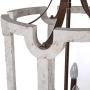 Wood Chandeliers for Dining Rooms, 5-Light Farmhouse Chandelier, Lantern Pendant Lighting for Kitchen Island, Foyer, Living Room, White, 16.5”W x19”H