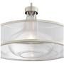 Possini Euro Design Brushed Nickel Pendant Light 19 1/4'' Wide Modern Art Deco Silver Organza Drum Clear Glass Shade for Kitchen Island Dining Room - Possini Euro Design