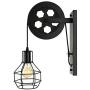 BAYCHEER HL471082 1 Light Wall Sconce Keyed Socket Pulley LED Industrial Wall Sconces Retro Wall Lights Fixture for Indoor Lighting Barn Restaurant in Black Finished