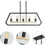 XIPUDA Modern Pendant Light Fixture Farmhouse Kitchen Island Lighting Oil Black and Tinting Rustic Dinning Room Ceiling Chandelier (5-Light)