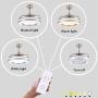 Retractable Ceiling Fan Light with Bluetooth Speaker 3-Color Light Adjustment Ceiling Fan with Remote Invisible Blade Bluetooth Chandelier Fan Light Silent Motor for Bedroom Living Room (42 Inch) Retractable Ceiling Fan Light with Bluetooth Speaker 3-Color Light Adjustment Ceiling Fan with Remote Invisible Blade Bluetooth Chandelier Fan Light Silent Motor for Bedroom Living Room (42 Inch)