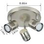 DLLT Industrial Directional Track Light Led, Indoor Round Ceiling Spot Lighting 3-Light for Living Room, Dining Room, Offices, Bedroom, Picture Wall, Kitchen, Warm Light, Gu10 Bulbs Included