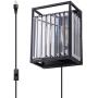 MAYNA Industrial Wall Lantern Wall Mount Waterproof Anti-Rust Matte Black Wall Lamp with Clear Glass Mounted Single Light for Corridors, Living Rooms, Bedrooms, Entrances, Courtyards, Garages, 1 Pack