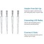 NOMA LED Quick-Clip Cascading Shooting Star Icicle Christmas Lights | Built-in Clip-On Icicle Lights | 10 Pure White Bulbs | 12.6 Ft. White Wire Strand NOMA LED Quick-Clip Cascading Shooting Star Icicle Christmas Lights | Built-in Clip-On Icicle Lights | 10 Pure White Bulbs | 12.6 Ft. White Wire Strand